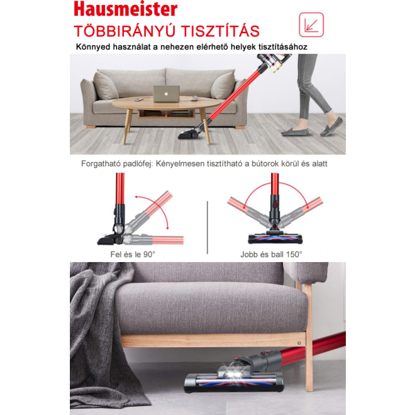 Hausmeister 2061A akkumulátoros 2 az 1-ben kézi porszívó - Image 15