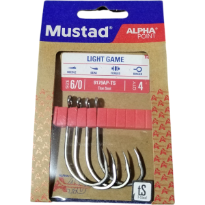 Mustad Light Game Titan Steel horog 6/0 4 db