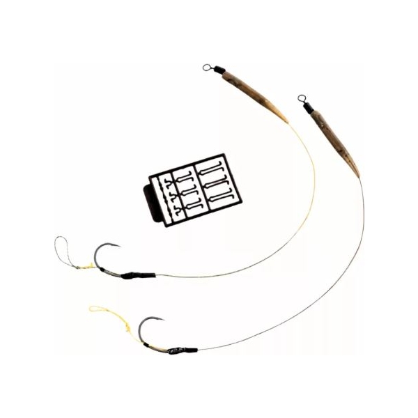 Bull Tackle Blow Back Combi Rig 40lb Camotex Semi Stiff X 2 Előkötött Horog  8#-1035 - Image 2