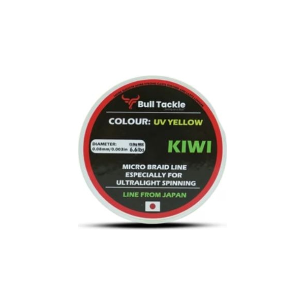Bull Tackle Kiwi Pergető  Fonott Zsinor Uv Sárga 0.08mm